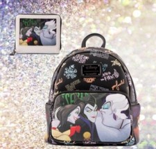 Loungefly Disney Villains Club Mini Backpack and wallet