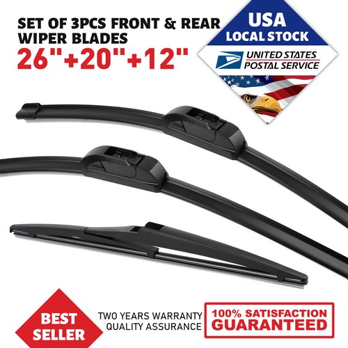 Set of 26" 20" 12" Windshield F&R OEM Wiper Blades For Toyota