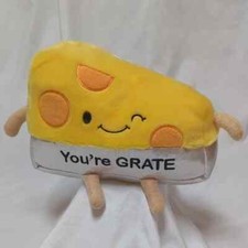 Aurora Stuffed Plush "You're Grate" Cheese Wedge Novelty Gift Valentine Love 8"