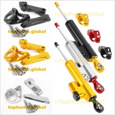 For Suzuki GSXR600/750/1000 Hayabusa CNC Steering Damper Stabilizer + Bracket