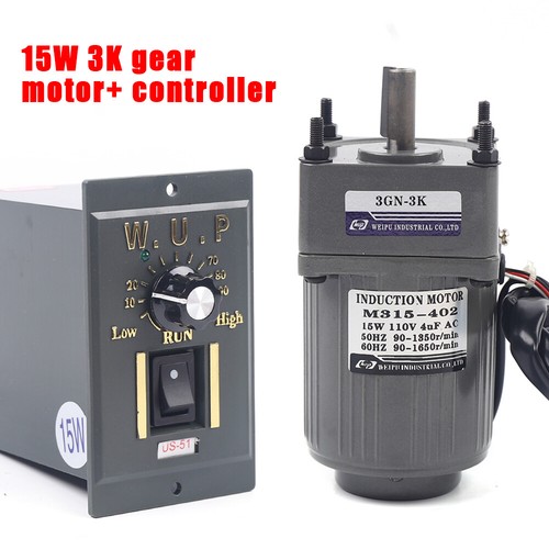 110V AC 450RPM Gear Motor Electric Motor Variable Reducer Speed Controller 1:3 - Picture 9 of 10