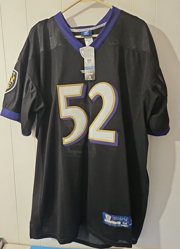 Baltimore Ravens Ray Lewis #52 Reebok NFL On-Field Black FB Jersey - Sz 54 - NWT - Picture 2 of 6