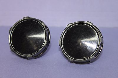 Lot of 2 Plastic Machine Handle Knobs w/ Brass Threaded Center - 1 3/4'' Diameter