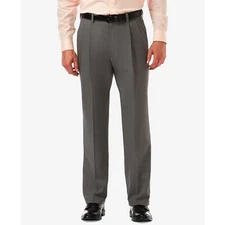 Haggar Men's Cool 18 PRO Classic-Fit Pleated Stretch Dress Pants B4HP