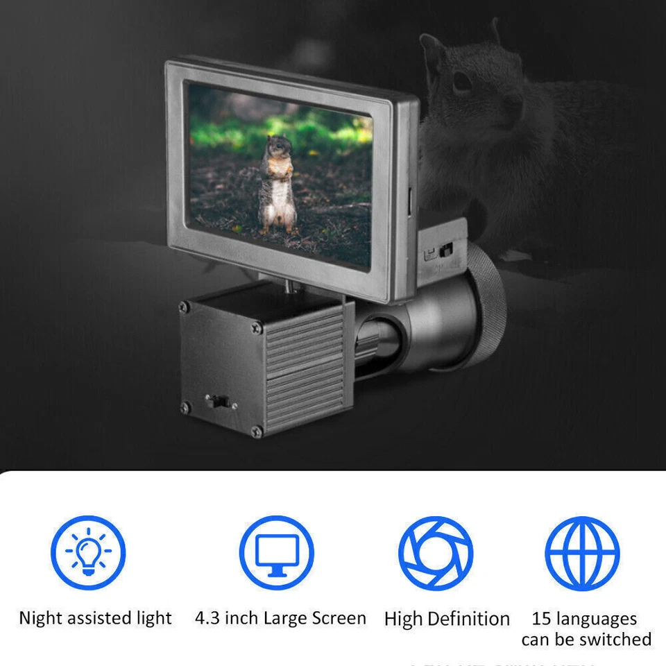 4.3" 1080P Night Vision Scope Hunting Sight Infrared 850nm IR Camera All-in-one - Image 4 of 4