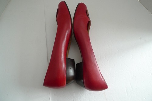 SALVATORE FERRAGAMO -LEATHER SHOES - PUMPS - MADE IN ITALY- 8.5 B -RED - Picture 19 of 24