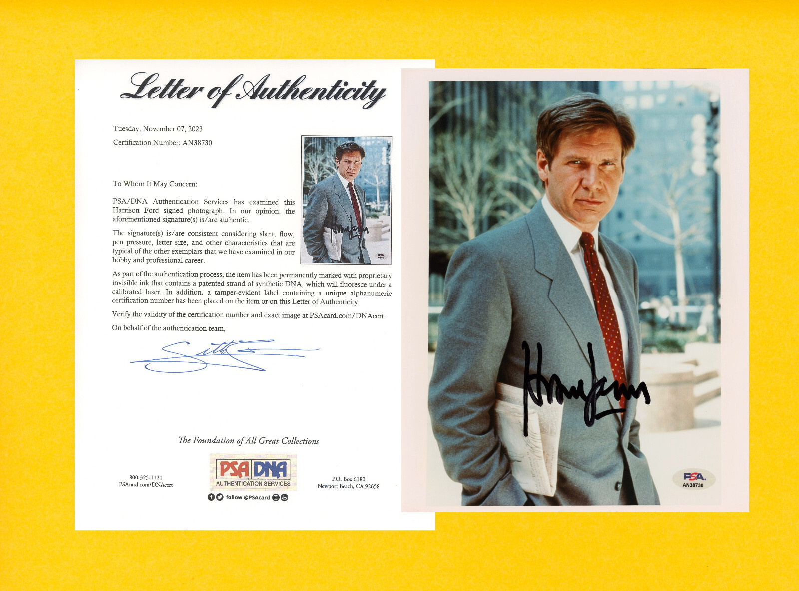 Harrison Ford Signed PSA/DNA LOA Autographed 8X10 WorkingGirl Photo Auto PSA COA
