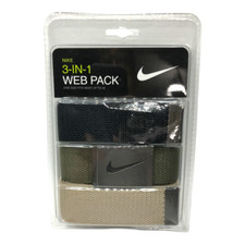 Nike Golf Men's 3 in 1 Web Pack Belts One Size Fits Most