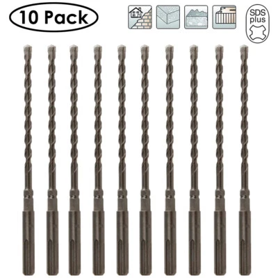 Drillforce 10PCS 3/16" X7" Rotary Hammer Drill SDS+ Masonry Concrete Drill Bits