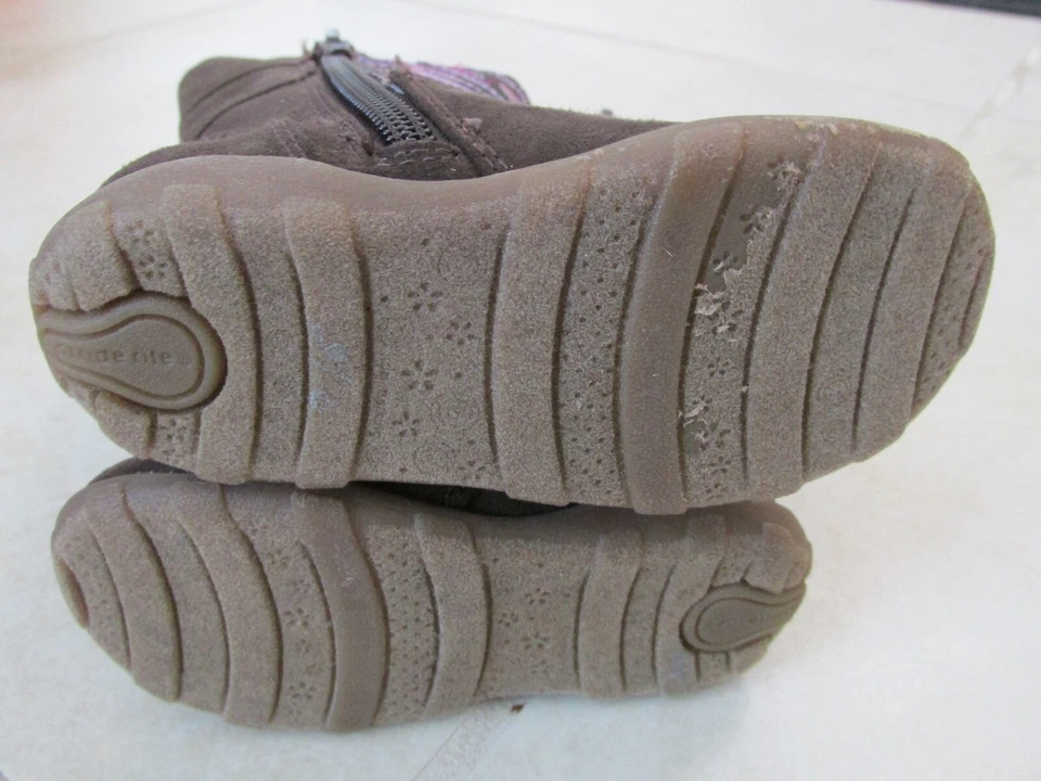 NEW STRIDE RITE Bianca Boots Toddler Girls Sz 5 M Brown w Pink Embriodery $45 - Imagem 4 de 4