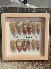 Brand New In Box:   New Press On design Nail 12 Pieces  Comes With Glue Stickers