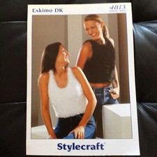 Stylecraft Eskimo D/K Sleeveless Tops Knitting Pattern Sizes 30- 42” 4813