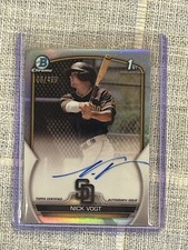 2023 Bowman Chrome Nick Vogt 1st Refractor Auto #'d /499 - SD Padres Prospect B4