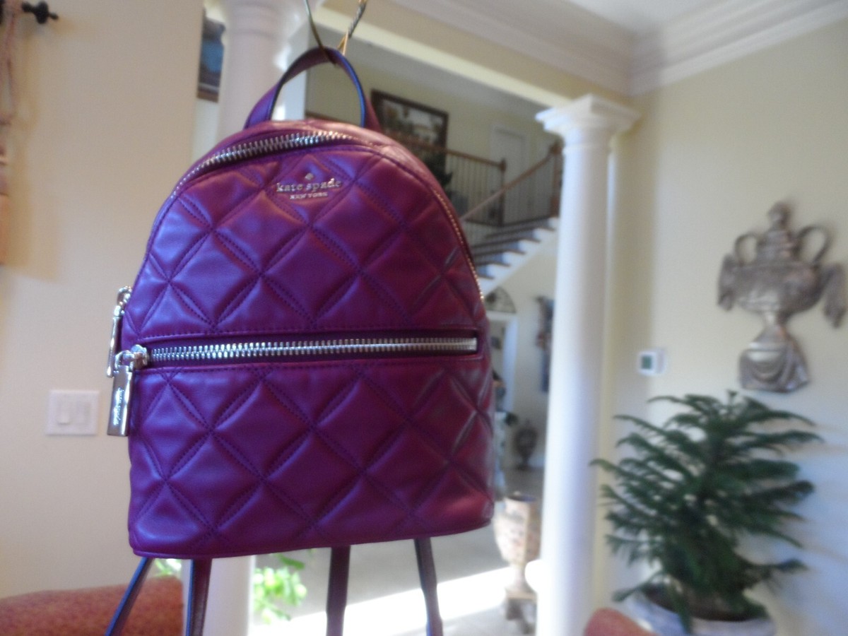 kate spade quilted mini backpack New York Briar Lane Convertible The Kate Spade convertible mini backpack in lux quilted leather has endless carry options New Kate Spade NY Burgundy