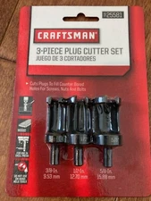 Craftsman Drill Press Wood Plug Cutter 3 pcs. Set  3/8", 1/2", 5/8"