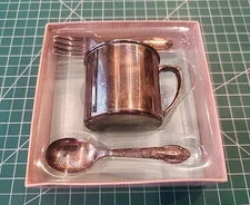 Vintage Oneida Ltd. Silverplate Baby Child Cup Spoon Fork Set - mjkgwU