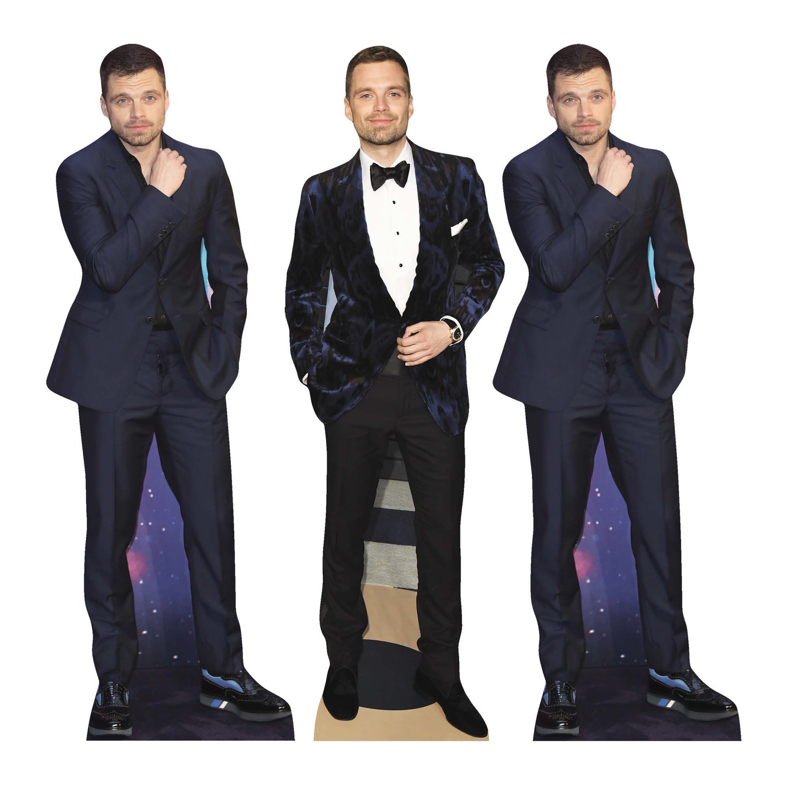 Sebastian Stan Shelf Top Cardboard Cutouts Pack of 3 Mini Standees 31cm Tall