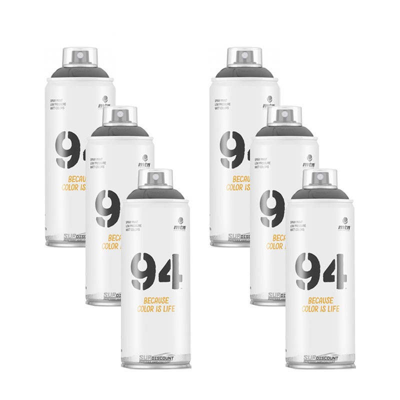 Bombe de peinture MTN 94 noir mat Ral 9011 aérosol 400ml pour carrosserie et graffiti