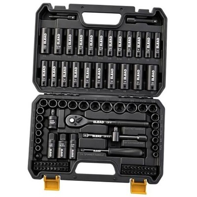 96-Piece 3/8'' Drive Impact Socket Set, SAE(5/16 to 3/4-Inch) & Metric(8-22mm),