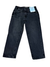 Cat  Jack Girls Black Jeans Size 4 Ankle Straight Adjustable Waist Stretch