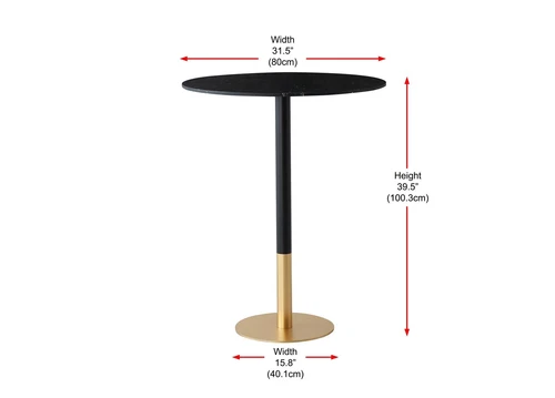 Elegant Decor Ronan 31.5" Pub Table in Black - Picture 7 of 7