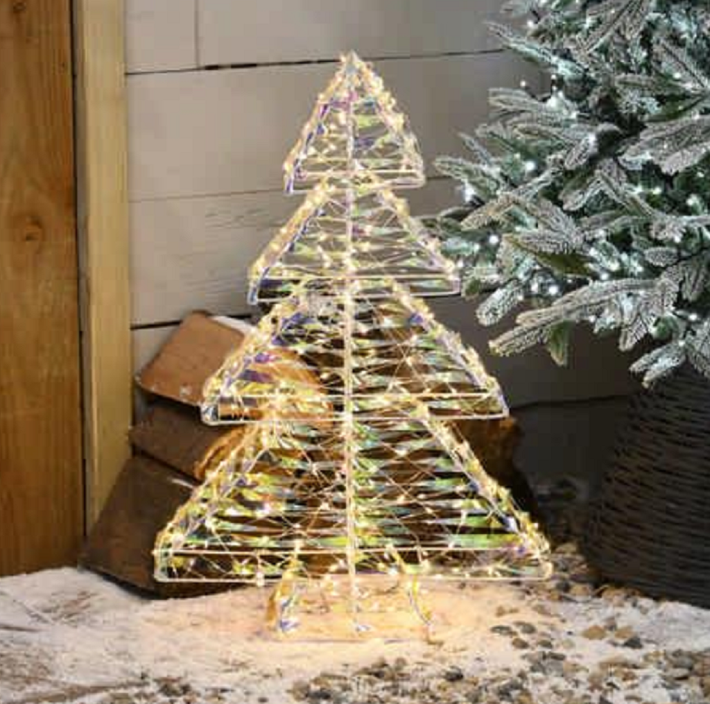 Festive Lit Star Shimmer Christmas Tree White 60cm - 500 micro LEDs