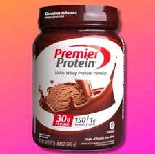 Premier Protein 100% Whey Protein Powder, Chocolate Milkshake 30g Protein 24.5oz