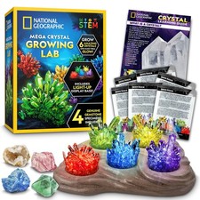 National Geographic Mega Crystal Growing Kit for Kids- One Size, Multicolor