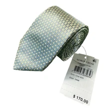 ETON Current Blue Gold Geometric AOP Pure Silk Tie 3.25 Inch Width NWT 