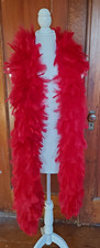 Vin 80" FULL RED TURKEY FEATHER BOA--Old Hollywood Glamour Cabaret 1920s Flapper