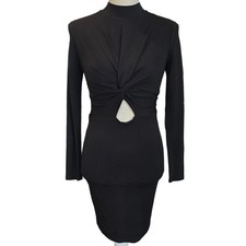 H&M Sexy Peekaboo Keyhole Mock Black Mini Dress Sz. 4