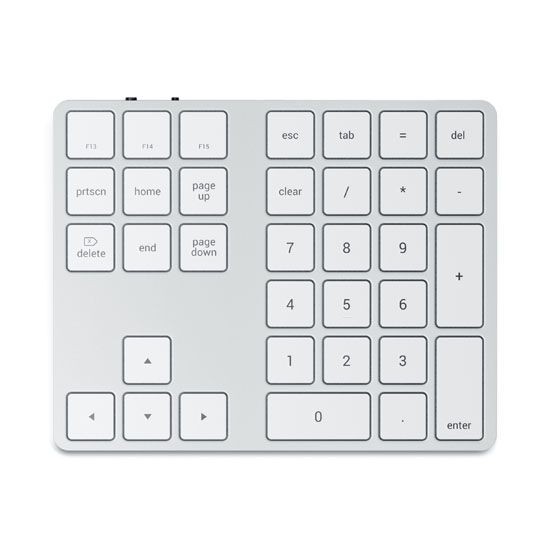 Pavé Numérique Sans Fil Ultra-Fin avec Touches de Raccourci macOS Argenté
