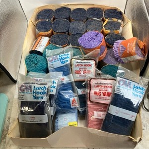 ColumbiaMinerva Rug Yarn Not Applicable Blue Style 3231 Precut Latch Hook