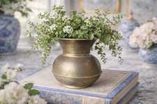 Vintage Union Pacific Railroad Train Brass Spittoon Planter Embossed Mid Century