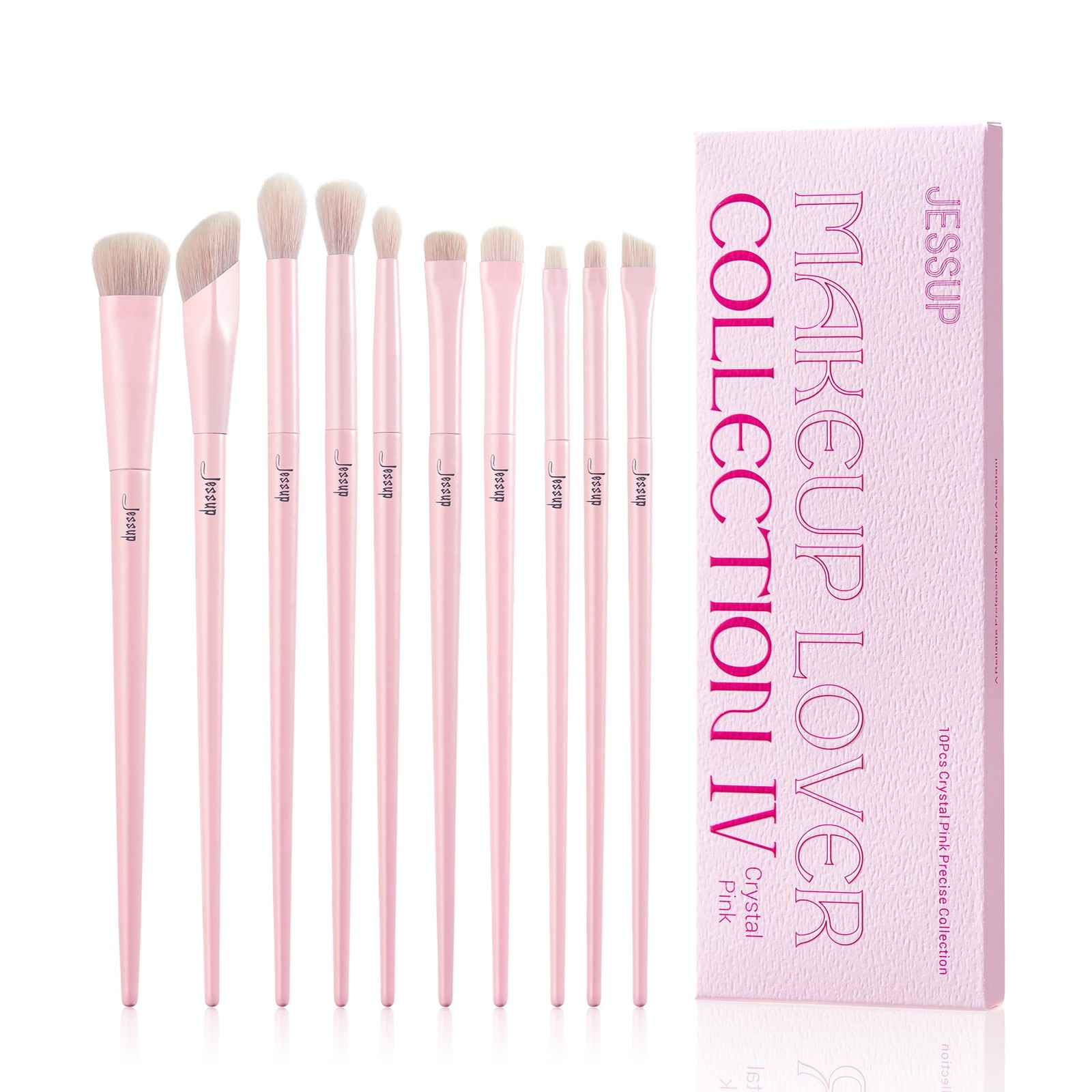 Set Pennelli Trucco Occhi Jessup 10pz | Sfumatura e Dettagli Rosa