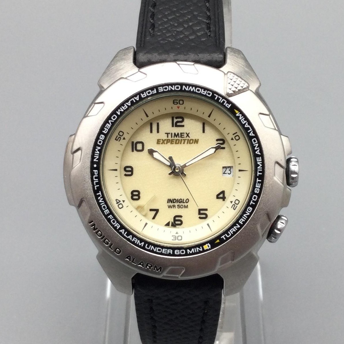 Timex Expedition Indiglo Womens Watch 32mm Easy Set Alarm Leather New Battery