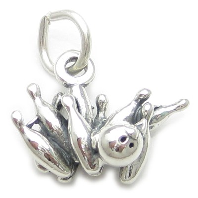 Bowling Strike Sterling Silber Charm 0,925 x 1 Ten Pin Strikes
