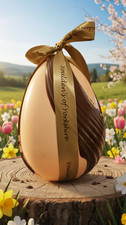 500g Extra Large Strawberry Chocolate Elegant Easter Egg with swirl and Truffles