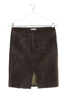 R Velours-Leder-Rock Schlitz D 36 dunkelbraun