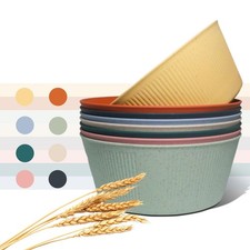 Large Cereal Bowls Wheat Straw Fiber Salad Bowls Lightweight Unbreakable Dinn...