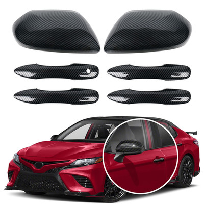 Sportuli Carbon Fiber Side Door Mirror Cover And Handle Caps Replace For 2018