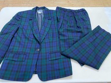 Women s NWOT Pendleton 2PC Pant Suit Plaid Wool Blazer Petite 10 Pant 8 Waist 26