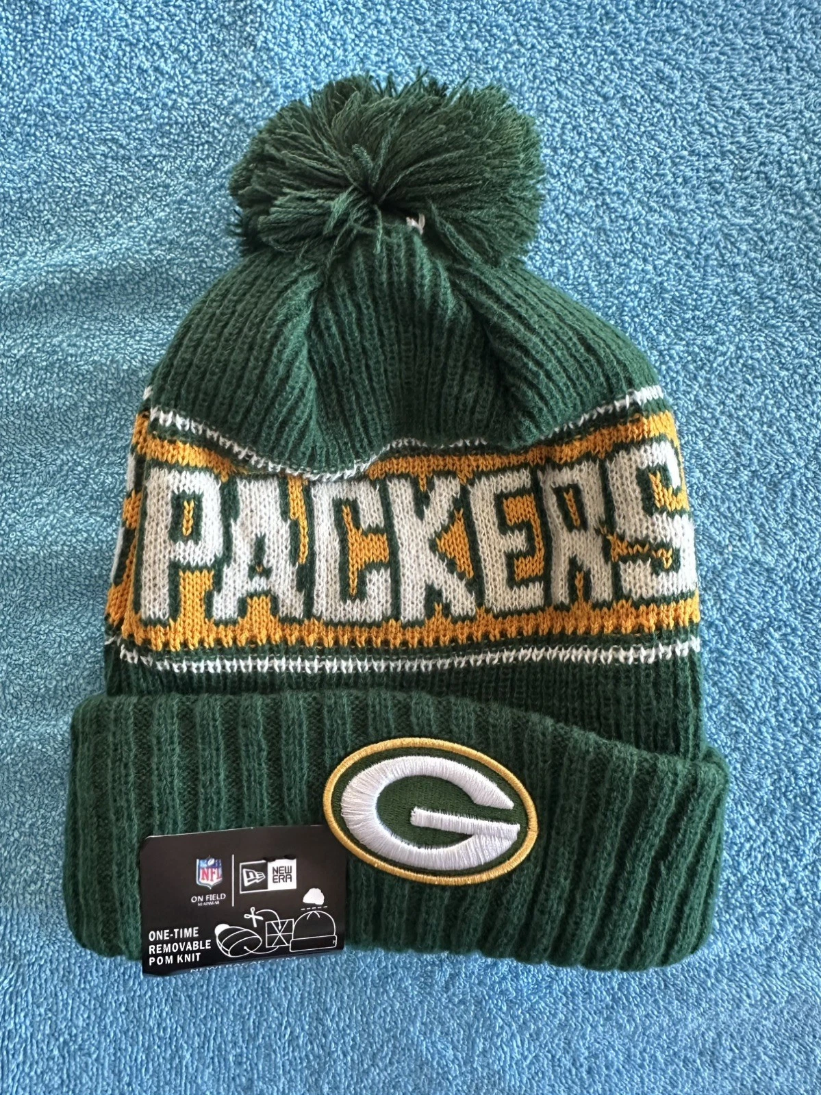 Green Bay Packers NFL Bobble Hat Beanie Team Logo Multi Colored