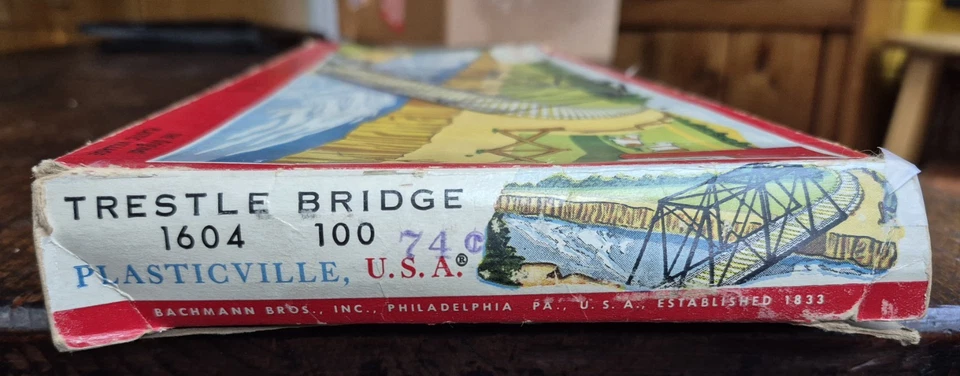 Plasticville Truss Bridge w/VERY RARE BOX P5, missing 1 small end cross brace - Image 3 of 4