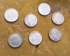 Lot of 7 1964 D  And No Mint Mark Roosevelt Dimes - 90% Silver Very Nice Detail