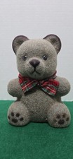 Vintage Flock Felt Bear Bank 