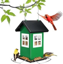 Metal Bird Feeder for Outdoors Hanging,Squirrel Proof Wild Bird Feeders