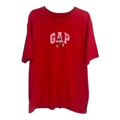 GAP Disney Mickey Mouse Red Short Sleeve T-Shirt Large TALL