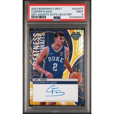2024 Bowman Best U Cooper Flagg Great/Awaits Autographs Gold Refractor PSA 9 /50