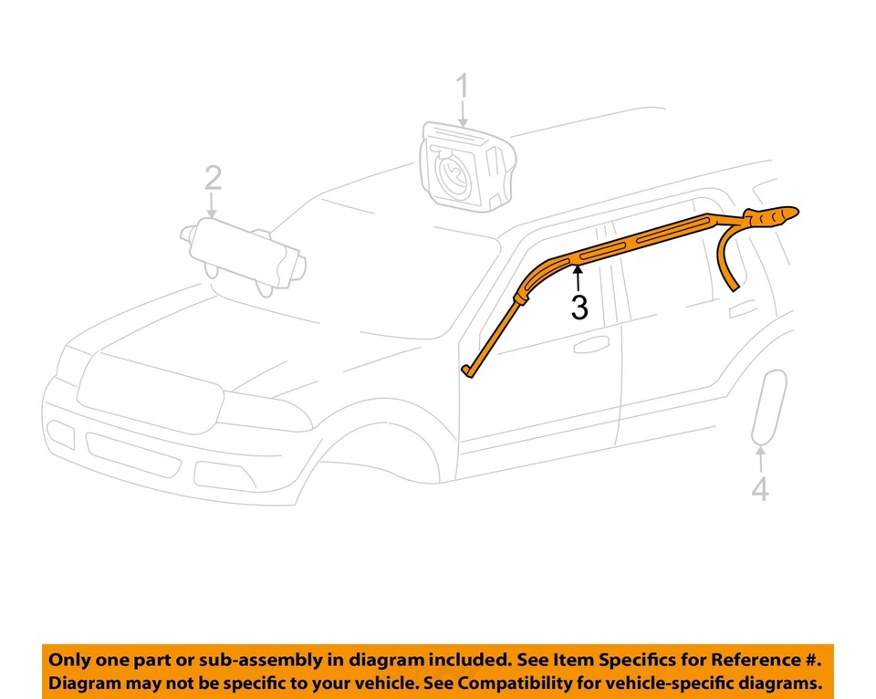 Used Right Curtain Air Bag fits: 2010 Ford Expedition front passenger roof 131`` Foto 3 de 4
